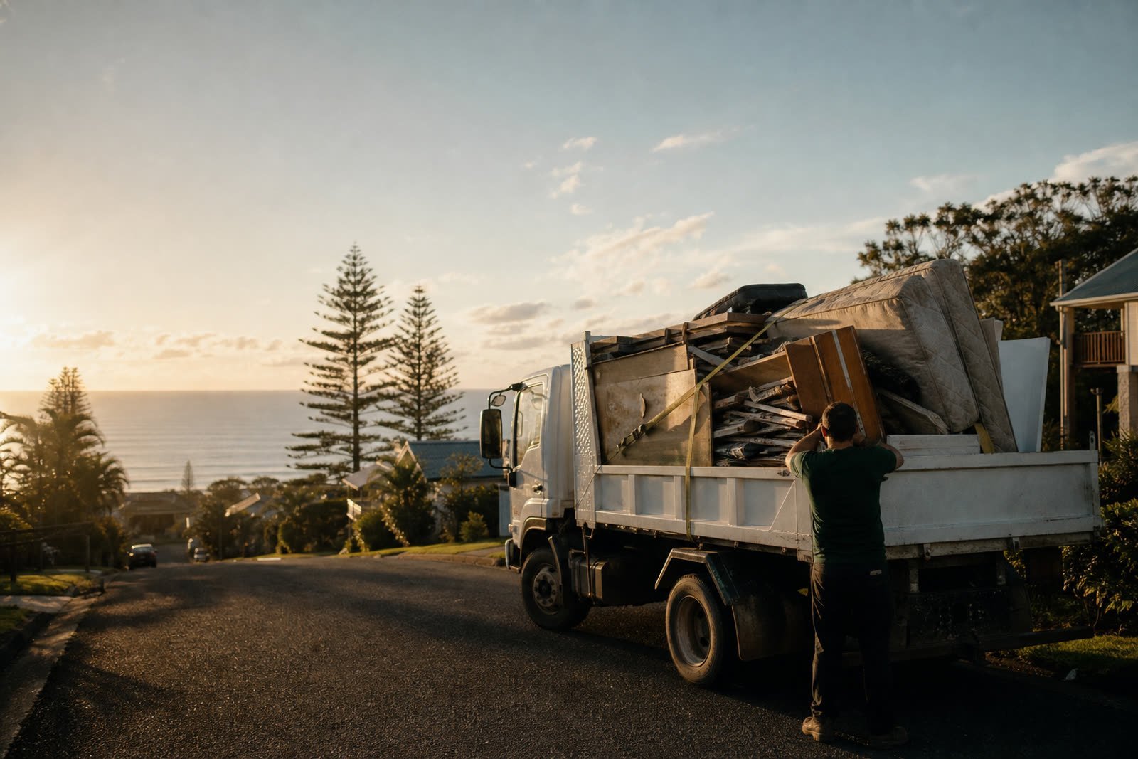 Loaded rubbish removal truck in Ballina